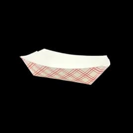 Food Tray 1 LB Paper White Red Rectangle 1000/Case