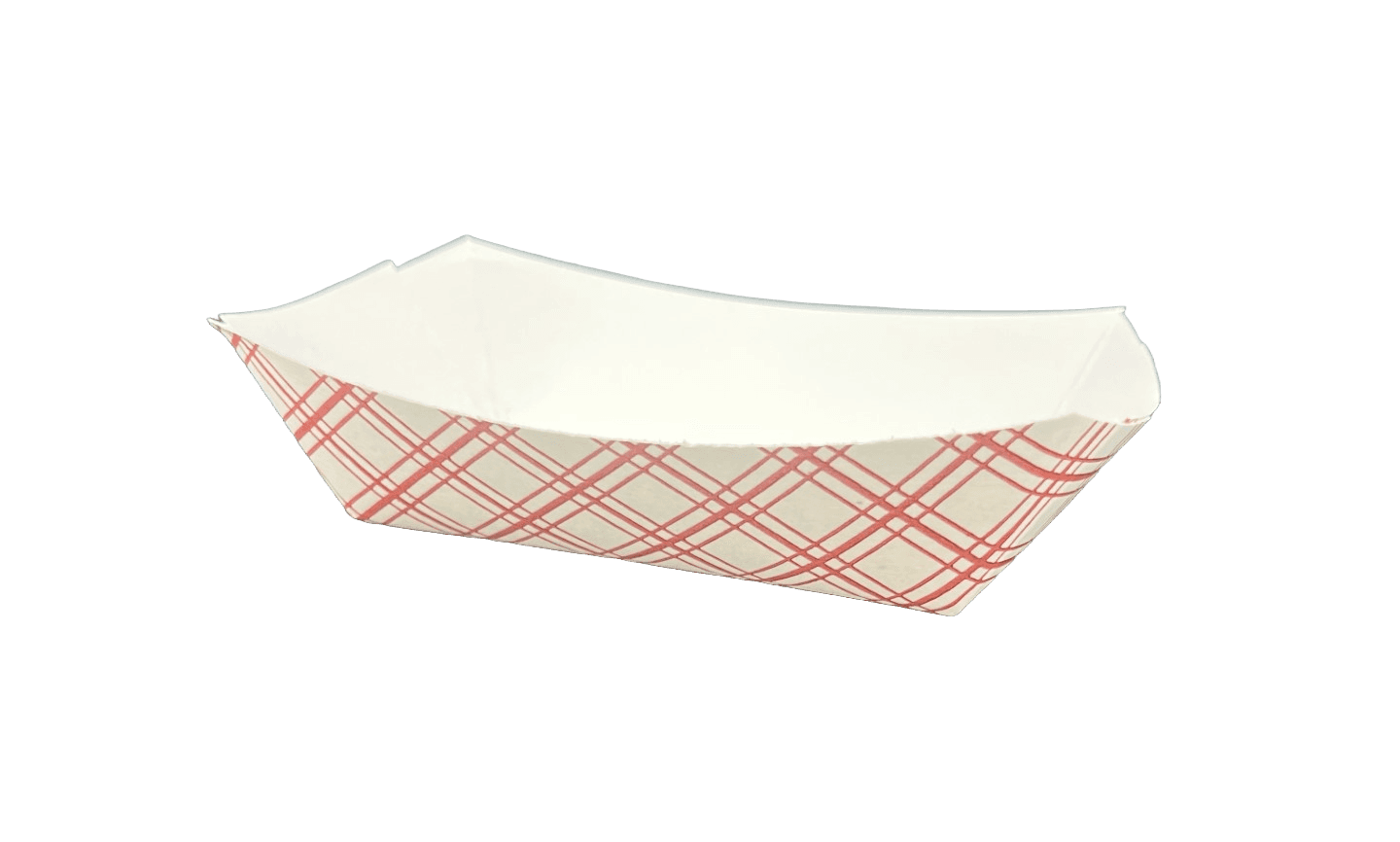 Food Tray 1 LB Paper White Red Rectangle 1000/Case
