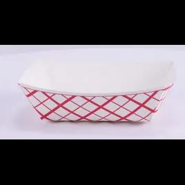 Food Tray 1 LB Paper White Red Rectangle 1000/Case