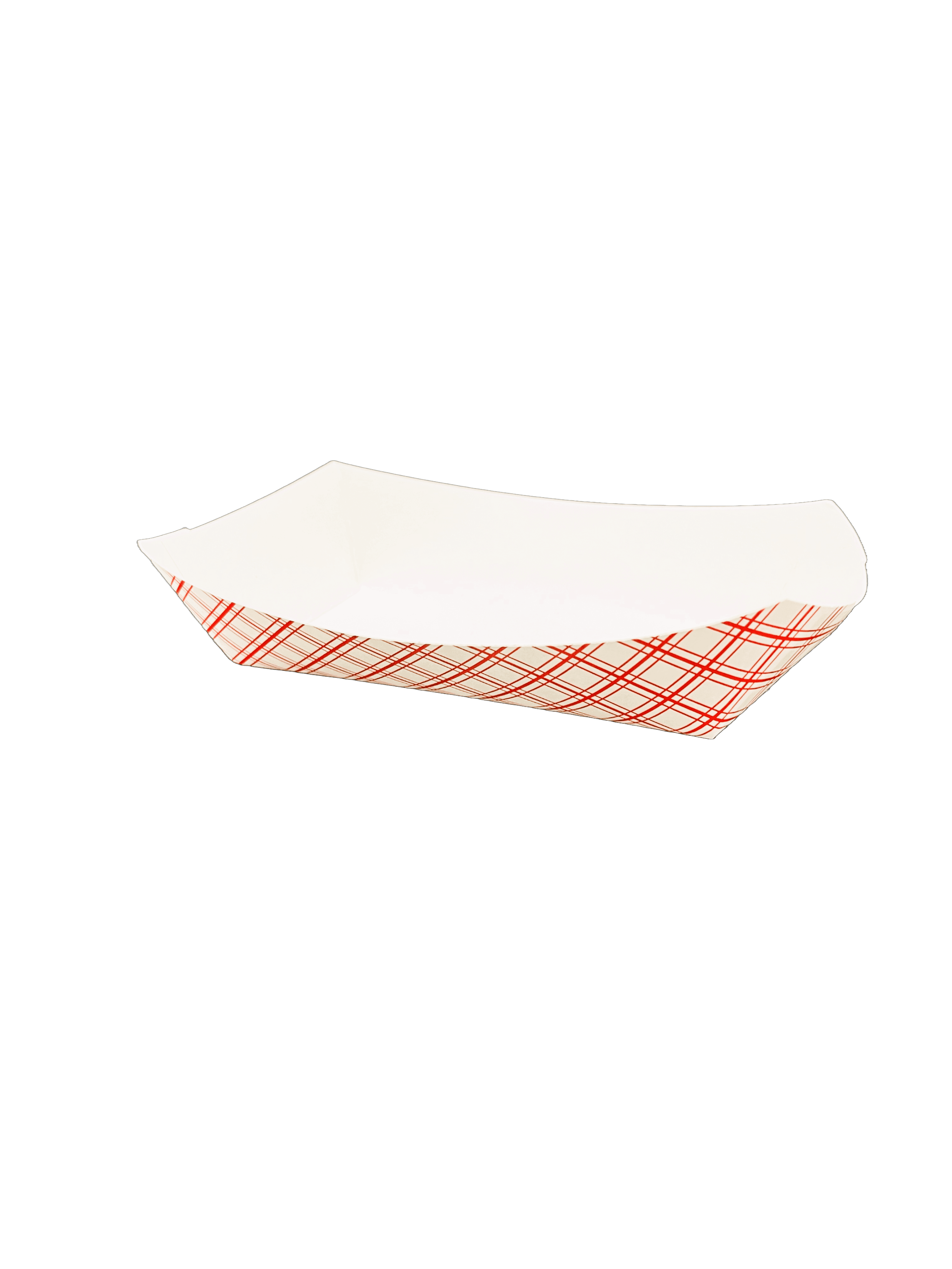Food Tray 5 LB SBS Paperboard White Red Rectangle 500/Case