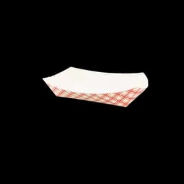 Food Tray 5 LB SBS Paperboard White Red Rectangle 500/Case