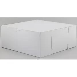 Bakery Box 12X12X5 IN Clay-Coated Kraft Board White Kraft Square Lock Corner 100/Bundle