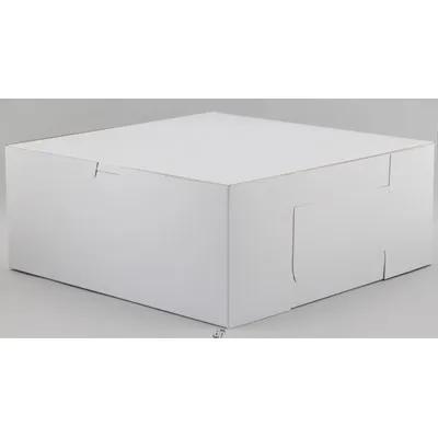 Bakery Box 12X12X5 IN Clay-Coated Kraft Board White Kraft Square Lock Corner 100/Bundle
