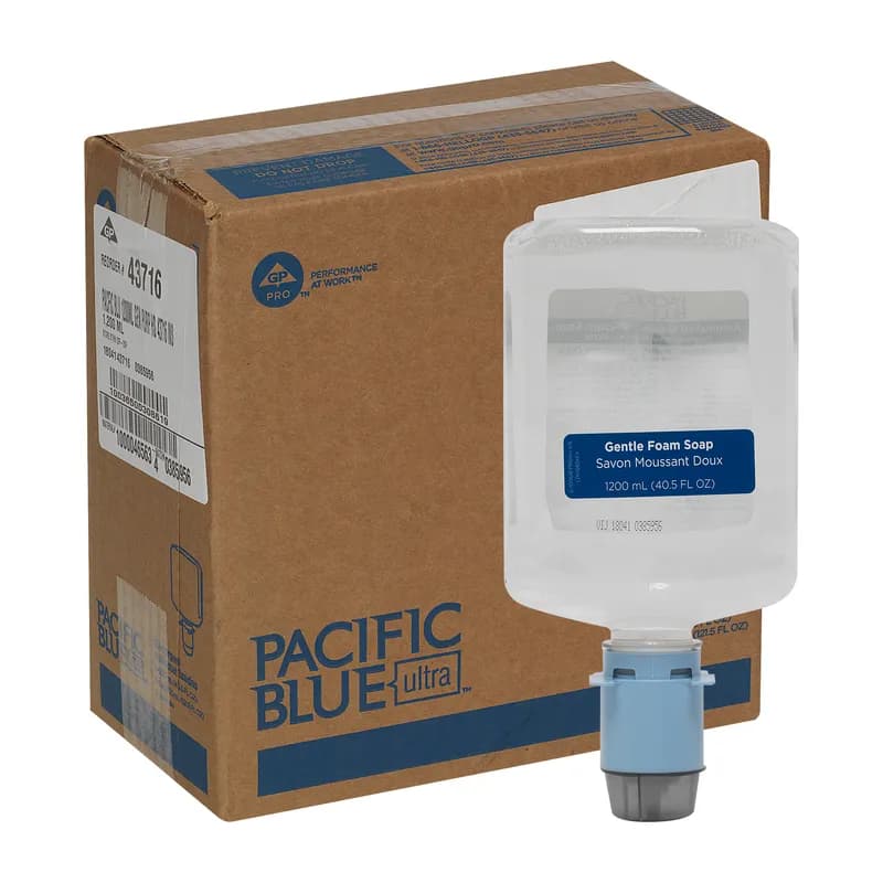 Pacific Blue Ultra™ Hand Soap Foam 1200 mL Unscented Clear Touchless Gentle 3/Case
