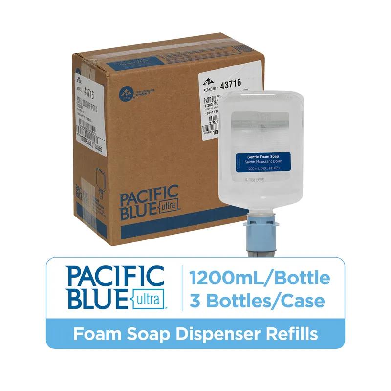 Pacific Blue Ultra™ Hand Soap Foam 1200 mL Unscented Clear Touchless Gentle 3/Case