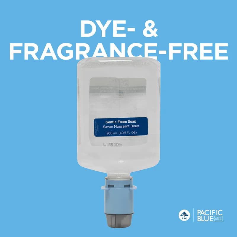 Pacific Blue Ultra™ Hand Soap Foam 1200 mL Unscented Clear Touchless Gentle 3/Case