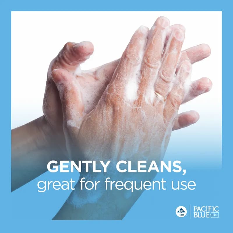 Pacific Blue Ultra™ Hand Soap Foam 1200 mL Unscented Clear Touchless Gentle 3/Case