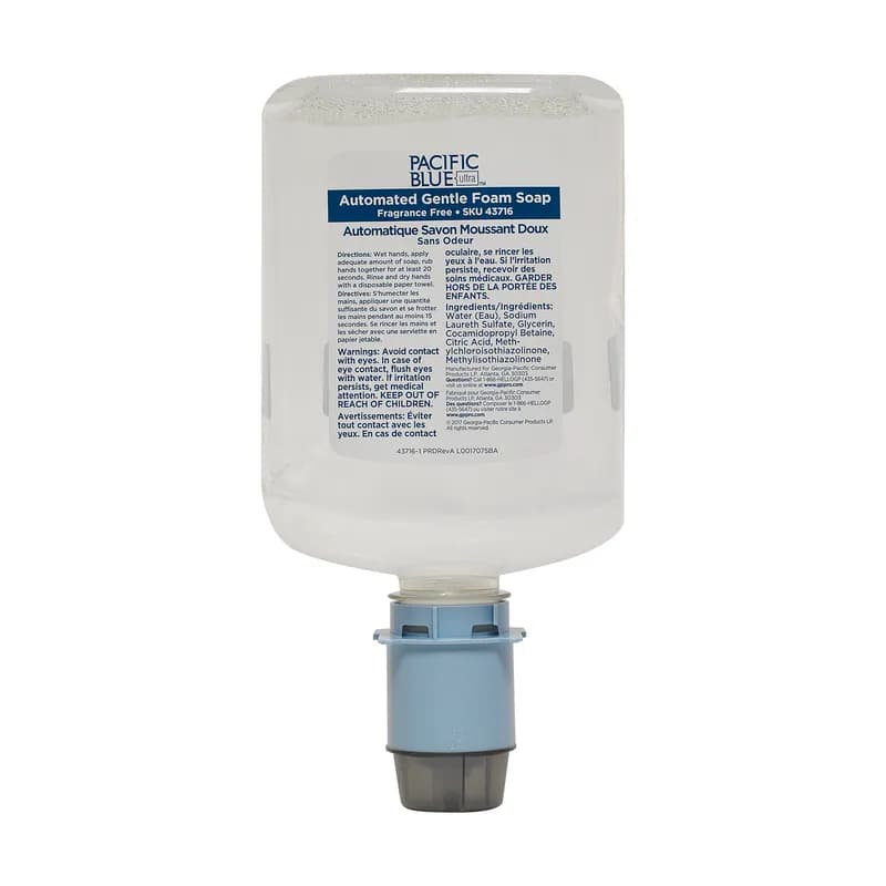 Pacific Blue Ultra™ Hand Soap Foam 1200 mL Unscented Clear Touchless Gentle 3/Case
