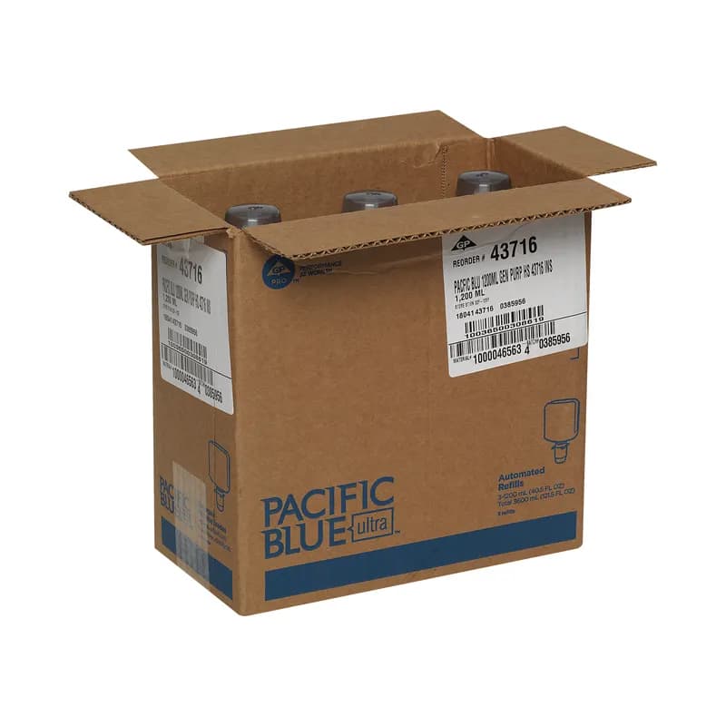 Pacific Blue Ultra™ Hand Soap Foam 1200 mL Unscented Clear Touchless Gentle 3/Case