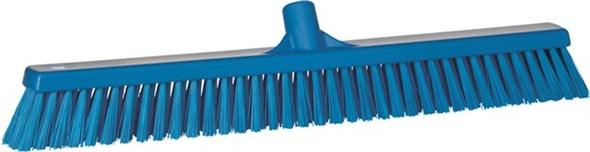 Vikan® Multi-Purpose Broom 24X2.8X4.9 IN Blue PP Polyester Stainless Steel Soft/Stiff Bristle Combo 1/Each