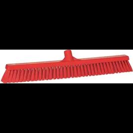 Vikan® Broom 24X2.8X4.9 IN Red PP Polyester Stainless Steel Push 1/Each