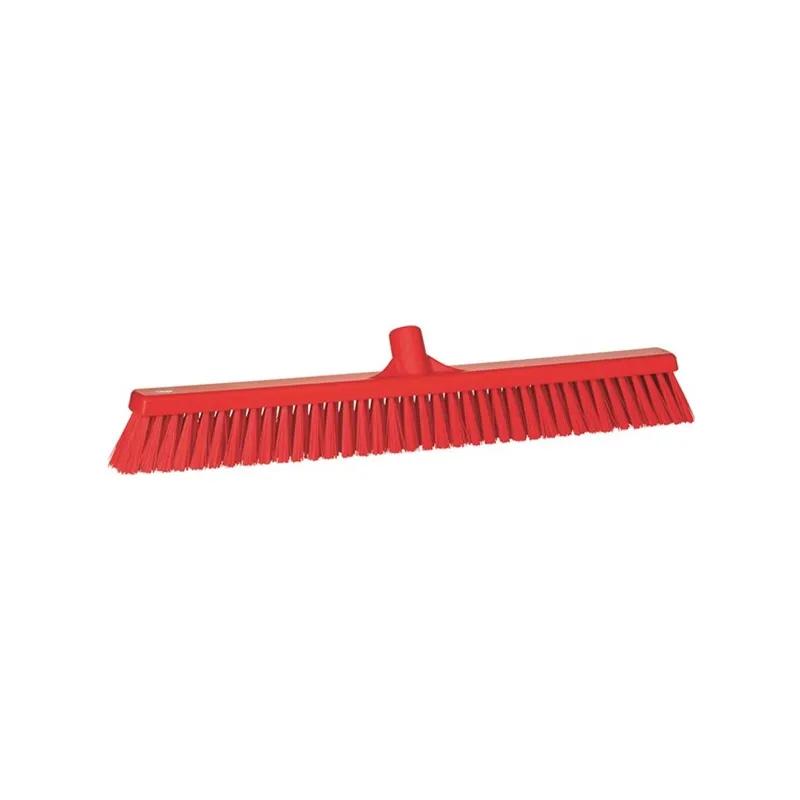 Vikan® Broom 24X2.8X4.9 IN Red PP Polyester Stainless Steel Push 1/Each