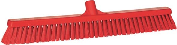 Vikan® Broom 24X2.8X4.9 IN Red PP Polyester Stainless Steel Push 1/Each