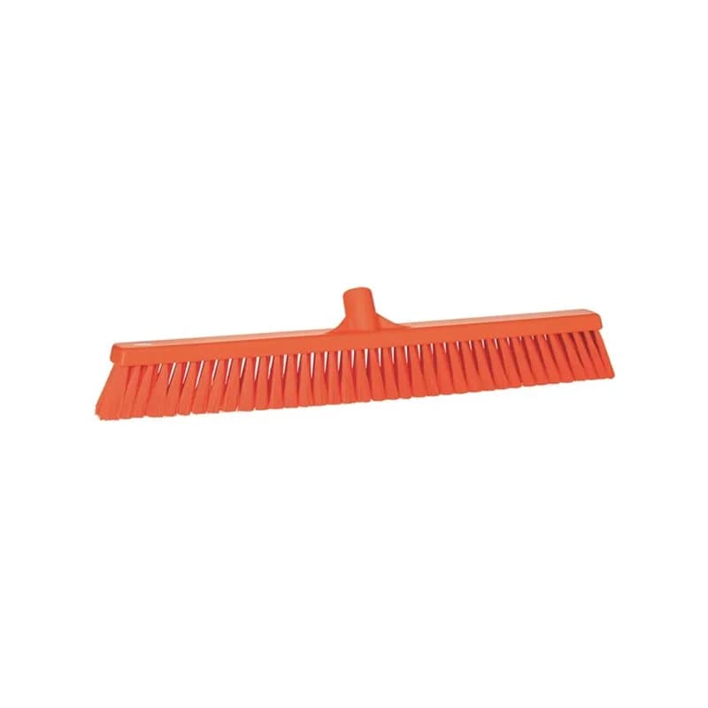 Vikan® Push Broom 24X2.6X4.9 IN Orange PP Polyester Stainless Steel Color Coded 1/Each