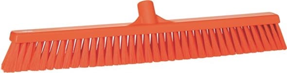 Vikan® Push Broom 24X2.6X4.9 IN Orange PP Polyester Stainless Steel Color Coded 1/Each
