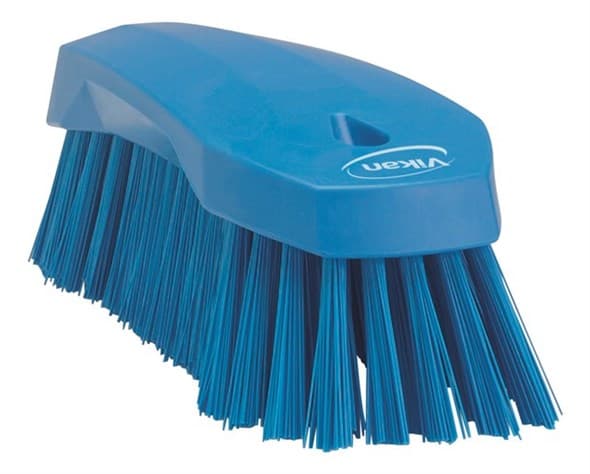 Vikan® Hand Brush 7.9X2.8X2.4 IN Large (LG) PP Polyester Stainless Steel Blue Stiff Bristles 1/Each