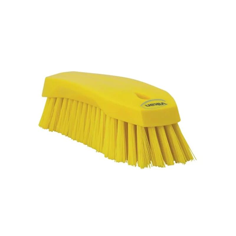 Vikan® Hand Brush 7.9X2.8X2.4 IN Large (LG) PP Polyester Stainless Steel Yellow Stiff Bristles 1/Each