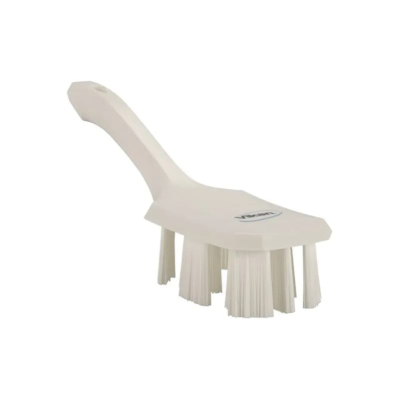 Vikan® Hand Brush 10.2X2.8X3.9 IN Polyester Glass PP White UST Color Coded Short Handle Stiff Bristles 1/Each