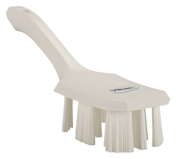 Vikan® Hand Brush 10.2X2.8X3.9 IN Polyester Glass PP White UST Color Coded Short Handle Stiff Bristles 1/Each