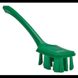 Vikan® Scrub Brush 15.6X2.8X5.5 IN Polyester Glass PP Green Long Handle Ultra Safe Technology (UST) Stiff 1/Each