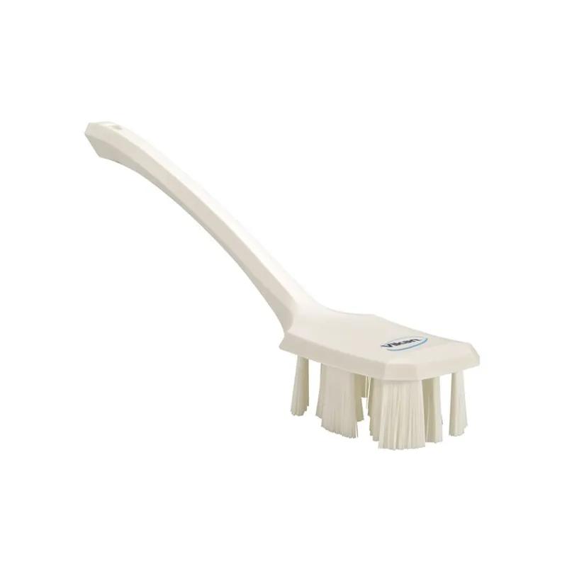 Vikan® Scrub Brush Polyester Glass Polypropylene (PP) White Long Handle Stiff Bristles UST 1/Each