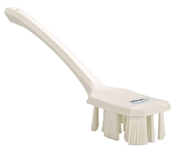 Vikan® Scrub Brush Polyester Glass Polypropylene (PP) White Long Handle Stiff Bristles UST 1/Each