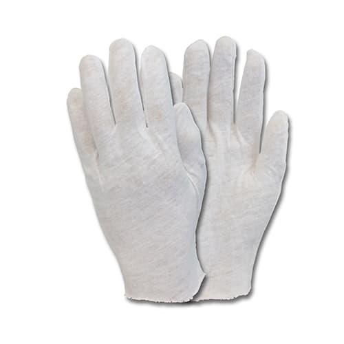 Safety Zone® Inspector Gloves Mens Large (LG) White Medium Weight Cotton 12 Count/Bag 100 Bags/Case
