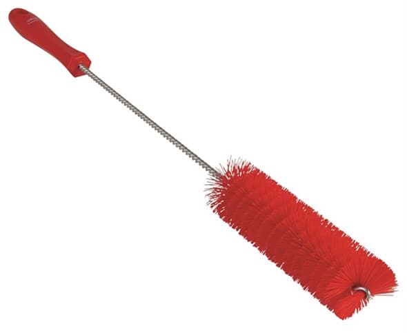 Vikan® Tube Brush 19.7X1.6X1.6 IN PP Polyester Stainless Steel Red Color Coded Stiff Bristles 1/Each