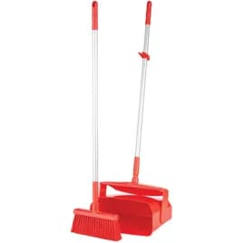 Vikan® Lobby Dust Pan 14.6X7.1X47.5 IN Red PP Anodized Aluminum Polyester 1/Each