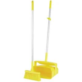 Vikan® Lobby Pan & Broom 14.6X7.1X47.5 IN Yellow PP Anodized Aluminum Polyester With Hanging Hole Color Coded 1/Each