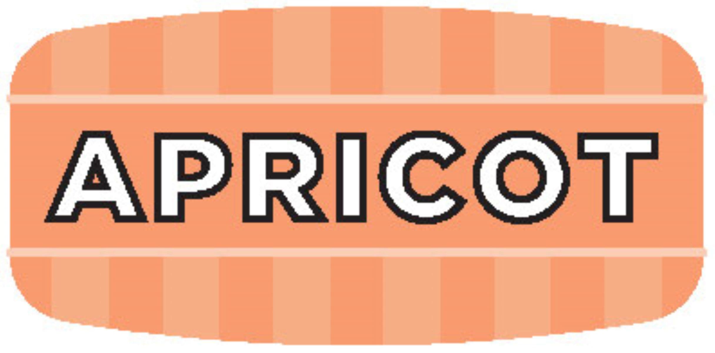Apricot Bakery Flavor Label 0.625X1.25 IN Oval 4 Color Process UV 1000 Count/Roll 50 Rolls/Case 50000 Count/Case