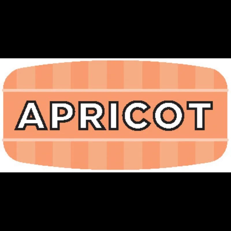 Apricot Bakery Flavor Label 0.625X1.25 IN Oval 4 Color Process UV 1000 Count/Roll 50 Rolls/Case 50000 Count/Case