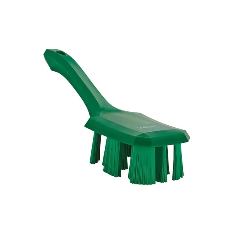 Vikan® Scrub Brush Polyester Glass PP Green Ultra Safe Technology (UST) Color Coded Short Handle Stiff Bristles 1/Each