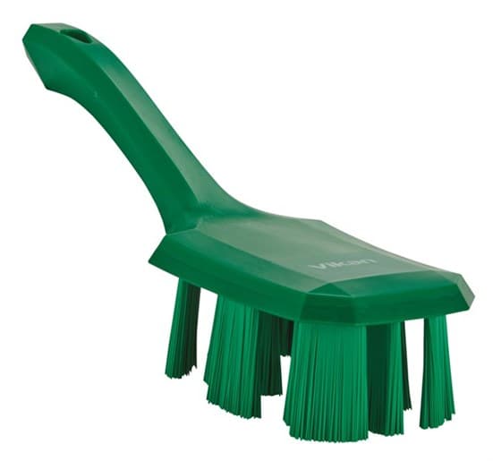 Vikan® Scrub Brush Polyester Glass PP Green Ultra Safe Technology (UST) Color Coded Short Handle Stiff Bristles 1/Each