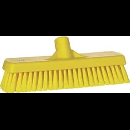 Vikan® Deck Floor Wall Washing Brush 12X3.3X4.3 IN PP Polyester Stainless Steel Yellow Stiff Bristles 1/Each