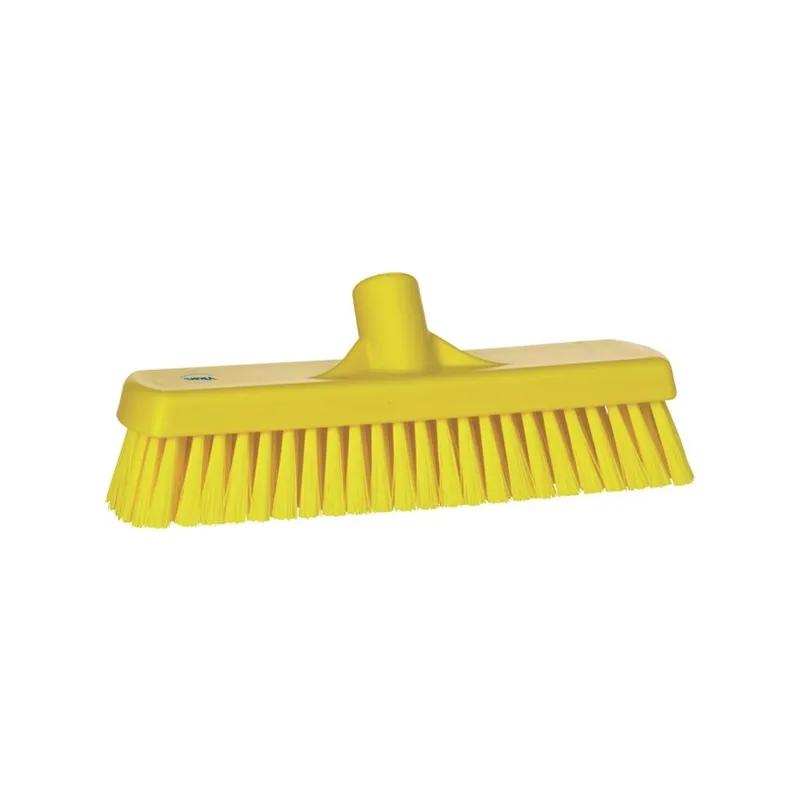 Vikan® Deck Floor Wall Washing Brush 12X3.3X4.3 IN PP Polyester Stainless Steel Yellow Stiff Bristles 1/Each