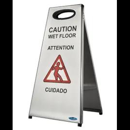 Wet Floor Sign Silver Stainless Steel 1/Each