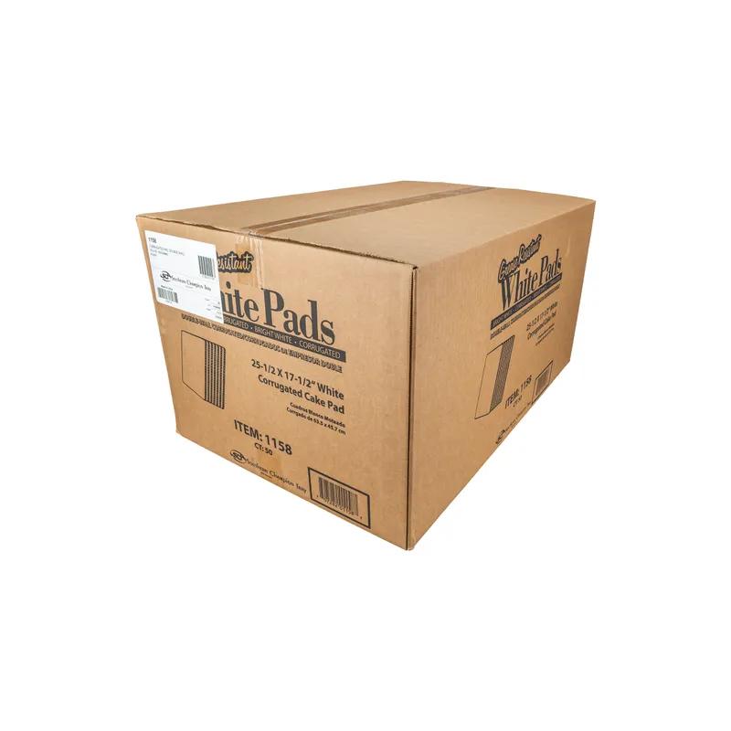 Cake Pad 25.5X17.5 IN Corrugated Cardboard Bright White C-Flute Single Wall Greaseproof Moisture Resistant 50/Case