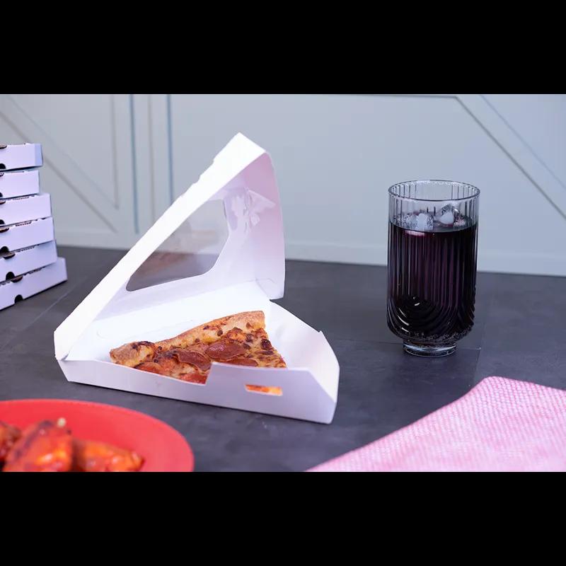 Pizza Slice Container Hinged 9.25X9X1.688 IN With Window 400/Case