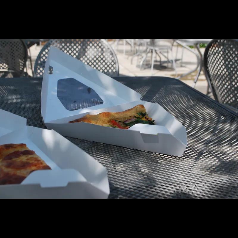 Pizza Slice Container Hinged 9.25X9X1.688 IN With Window 400/Case