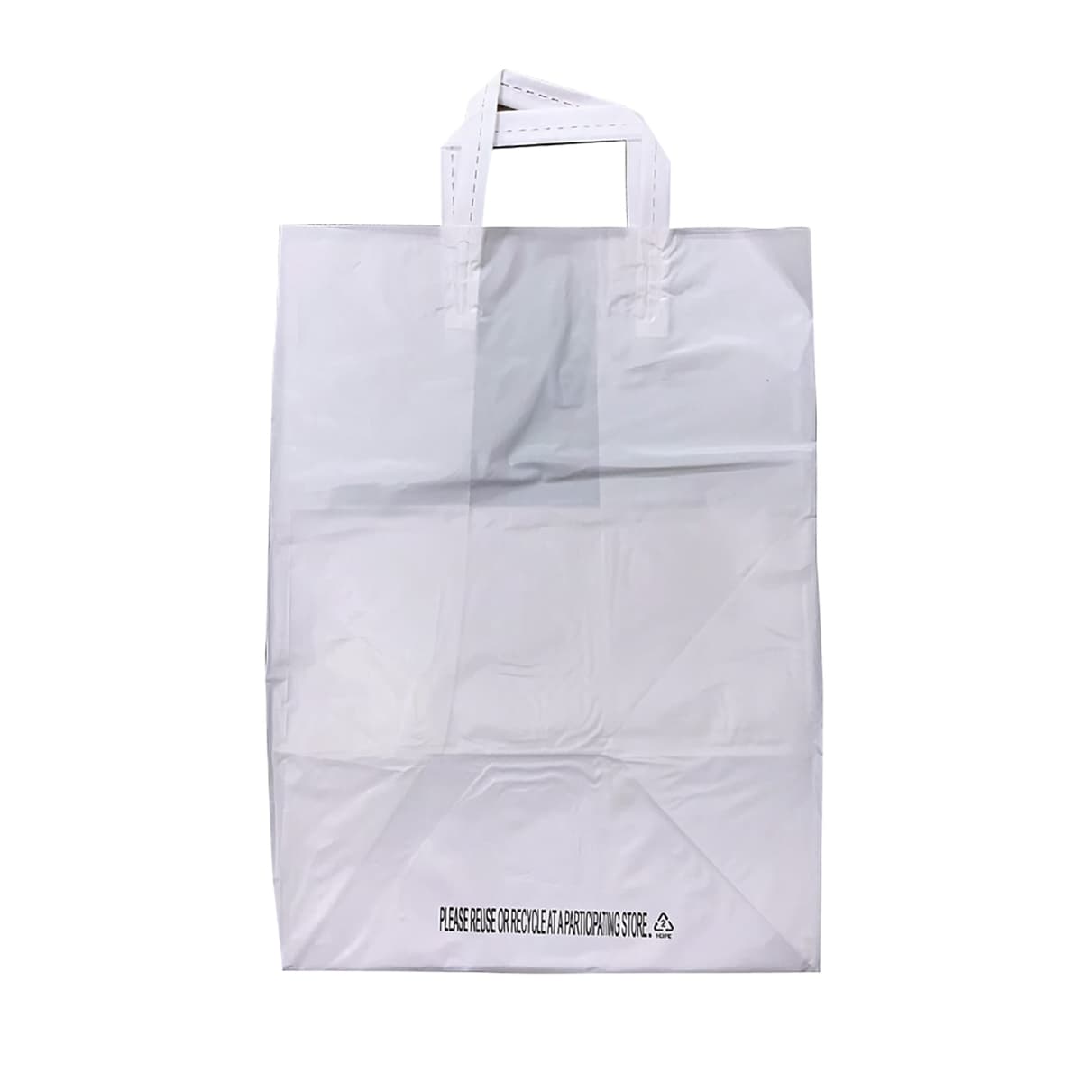 Bag 12X10X16X10 Plastic 2MIL White With Folded Loop Handle Closure 250/Case
