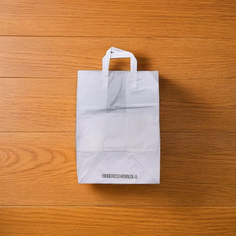 Bag 12X10X16X10 Plastic 2MIL White With Folded Loop Handle Closure 250/Case