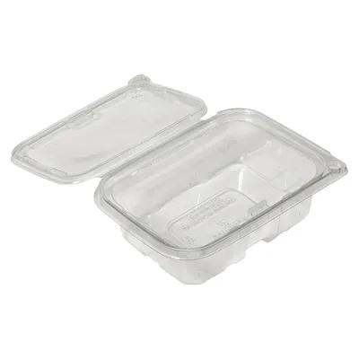 Deli Container Hinged With Flat Lid 24 OZ RPET Clear Rectangle Tamper-Evident 200/Case
