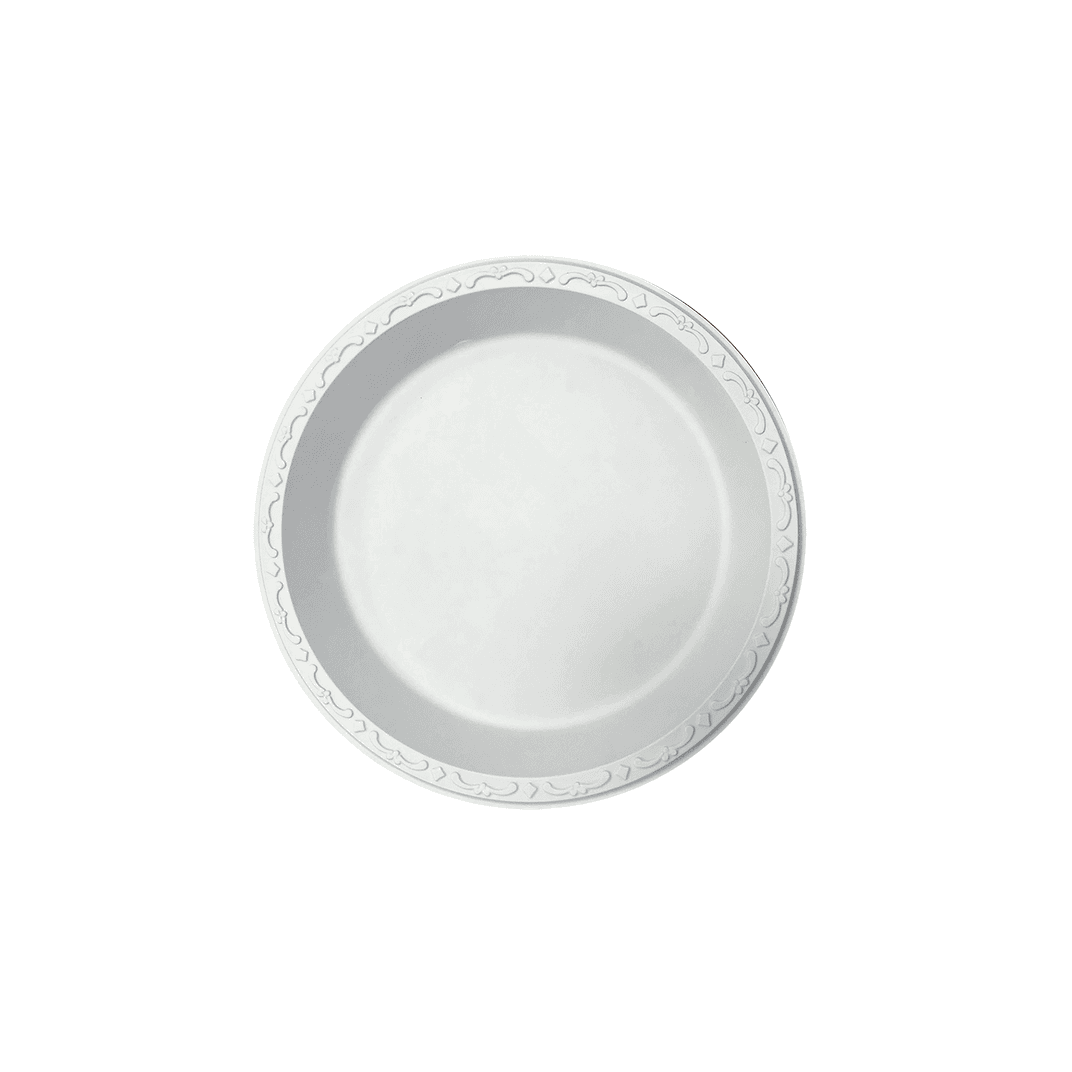 Pebble Box Plate 9 IN PP Ivory Round Microwave Safe Grease Resistant 400/Case