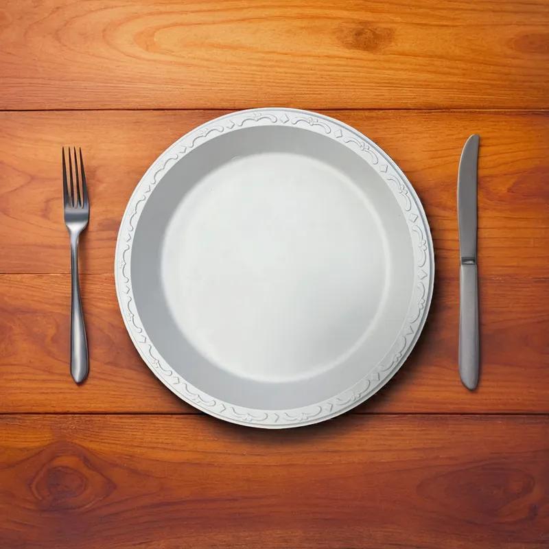 Pebble Box Plate 9 IN PP Ivory Round Microwave Safe Grease Resistant 400/Case