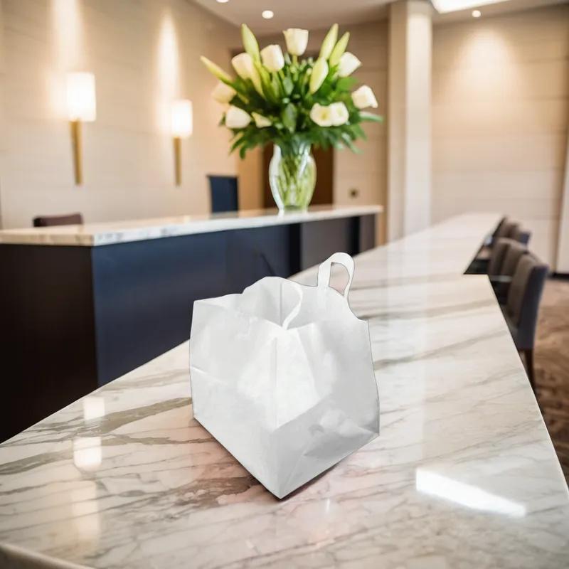 Bag #6.5 14X11.5X12X11.5 HDPE 3MIL White With Soft Loop Handle Closure 200/Case