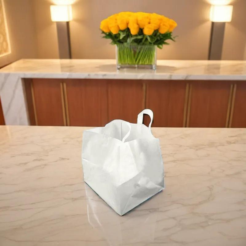 Bag #6.5 14X11.5X12X11.5 HDPE 3MIL White With Soft Loop Handle Closure 200/Case