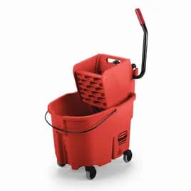 Mop Bucket & Wringer 35 QT Plastic Red 1/Each