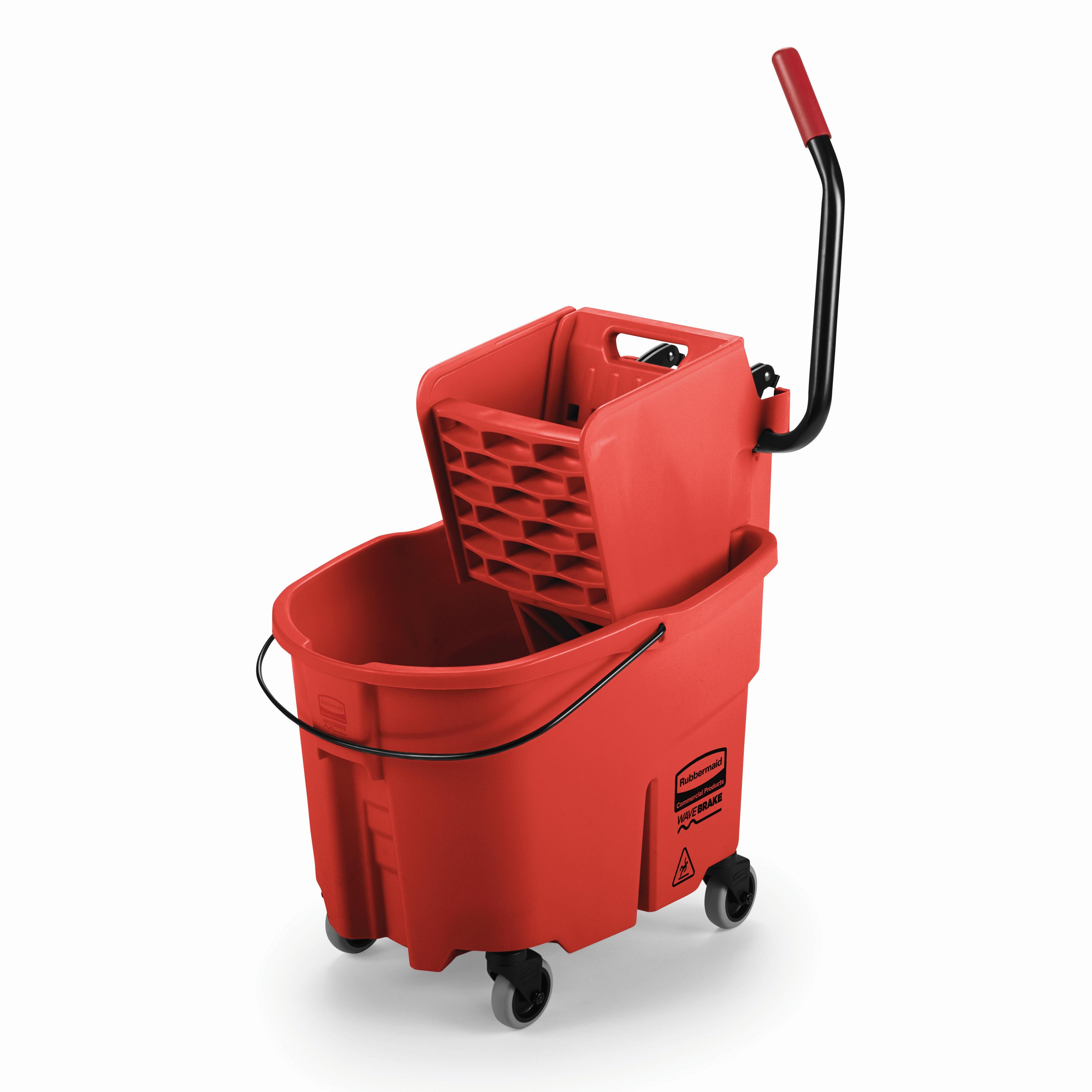Mop Bucket & Wringer 35 QT Plastic Red 1/Each