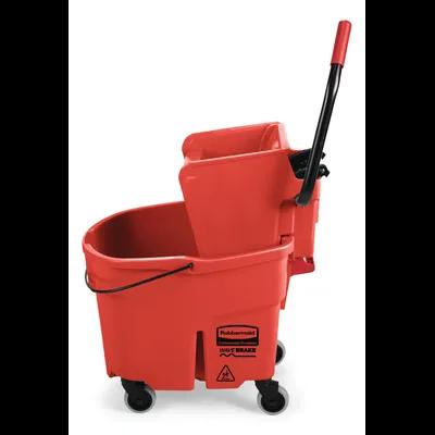 Mop Bucket & Wringer 20.31X16.44X21.63 IN 35 QT Plastic Red 1/Each